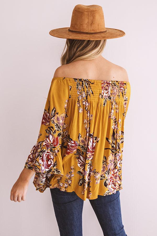 Floral Thrill Off Shoulder Top In Primrose Yellow Product Image