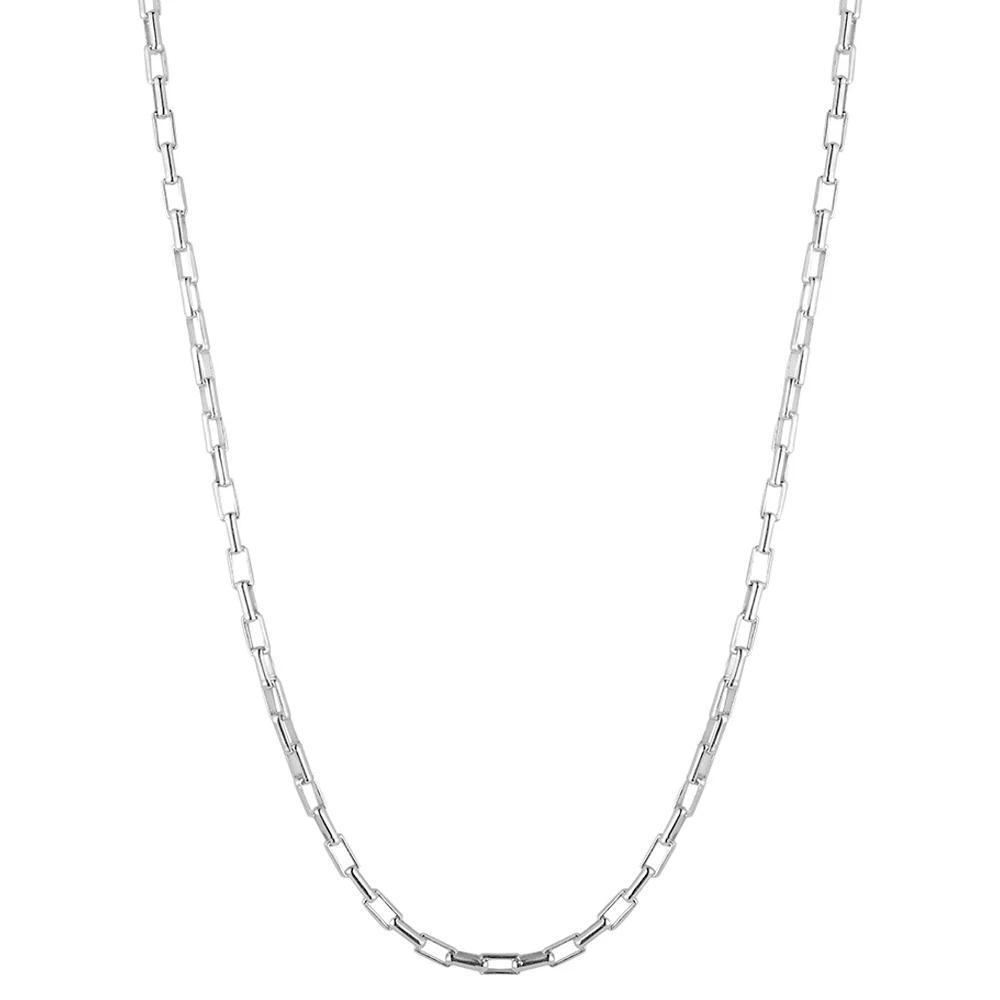 Sunkissed Sterling 14k Gold over Silver Square Long Link Necklace, Women's, Size: 18", Silver Tone Product Image