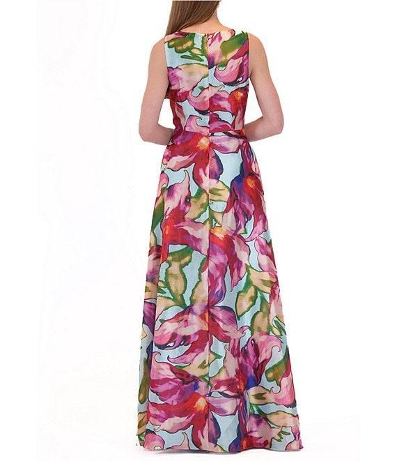Julia Jordan V-Neck Floral Print Chiffon Maxi Dress Product Image