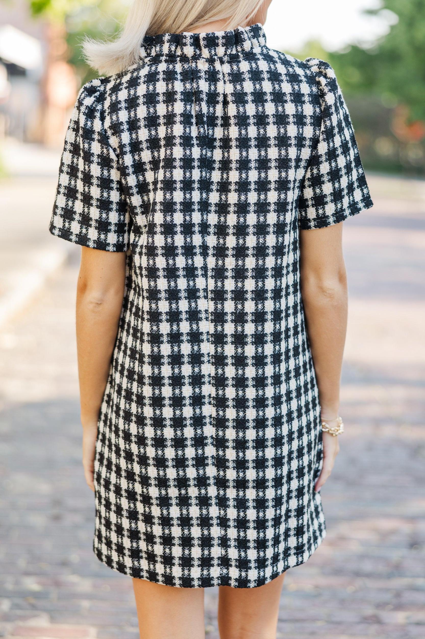 Get What You Need White & Black Tweed Dress Female Product Image