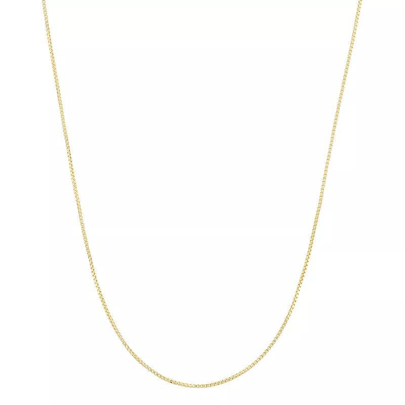 Jordan Blue 14k Gold-Plated Silver Adjustable Box Chain Necklace - 22 in., Women's, Size: 22", Yellow Product Image