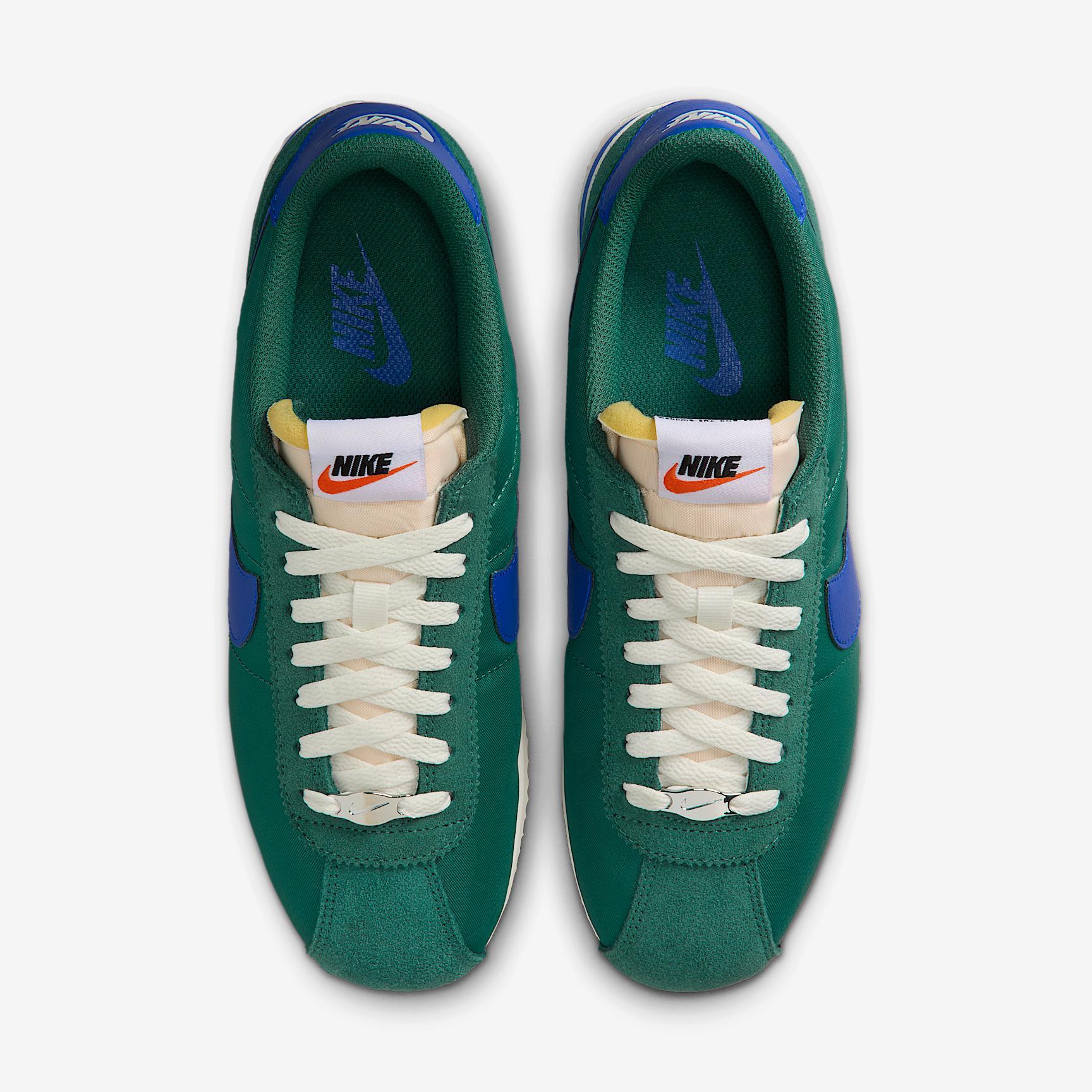 Nike Womens Cortex Textile Casual Shoes in Evergreen Aura/Sail/White Product Image