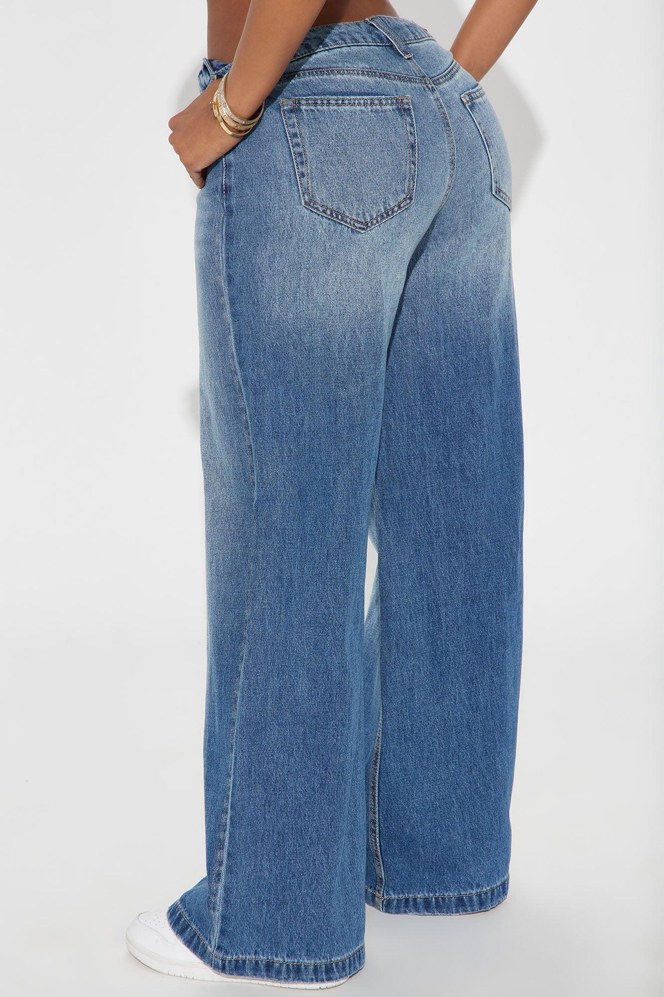 Good On Me Baggy Low Rise Denim Jeans - Dark Wash Product Image