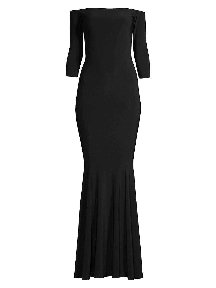 Womens Off Shoulder Fishtail Gown Product Image