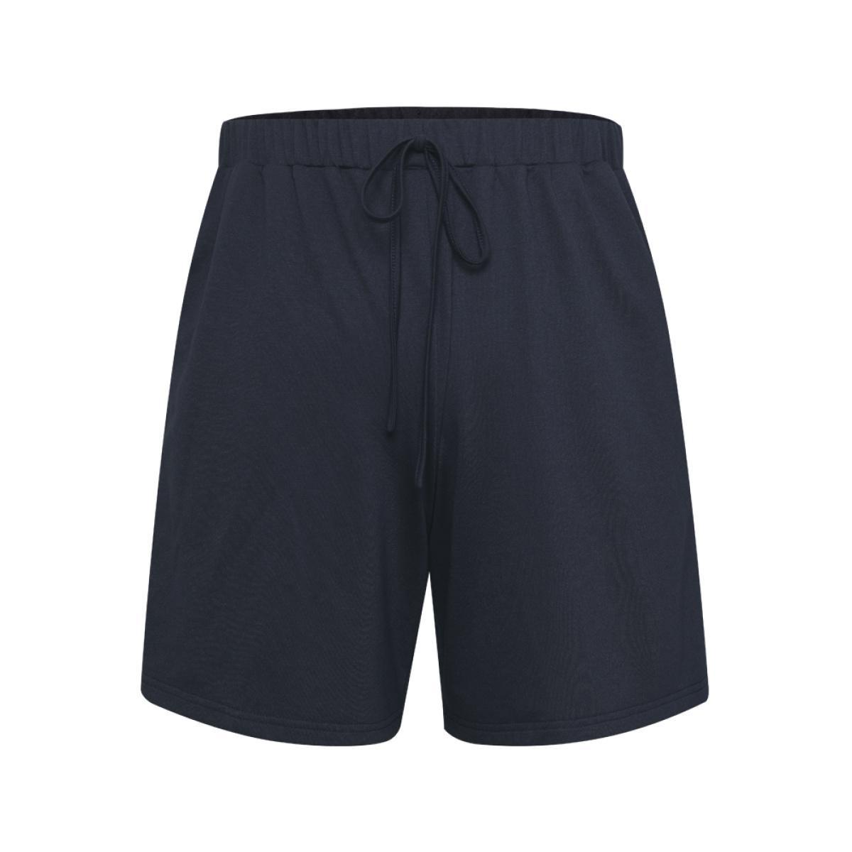 Plus Size Plain Seam Detail Pocket Knotted Shorts Women Indigo Casual Plain Dailywear Shorts BloomChic 12/L Product Image