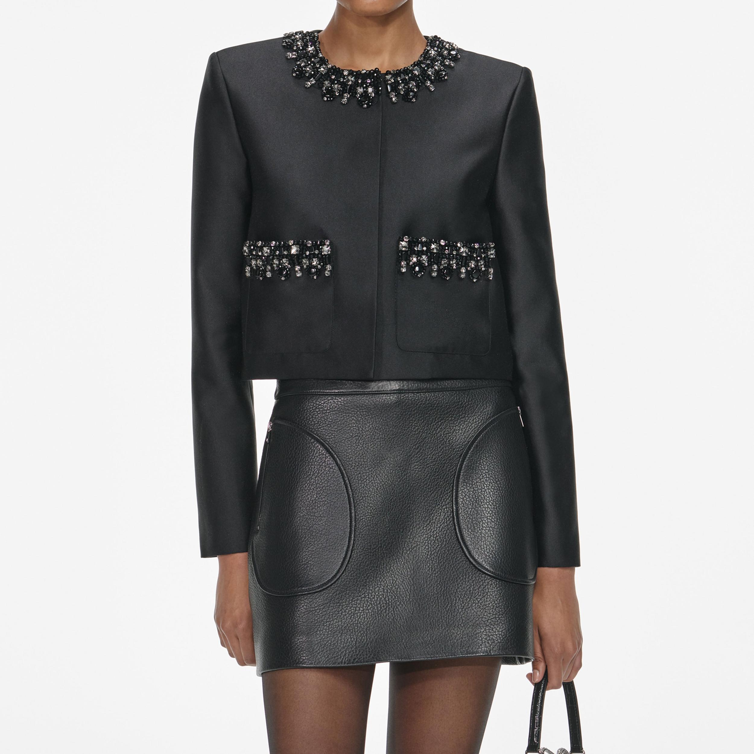 Black Leather Mini Skirt Product Image