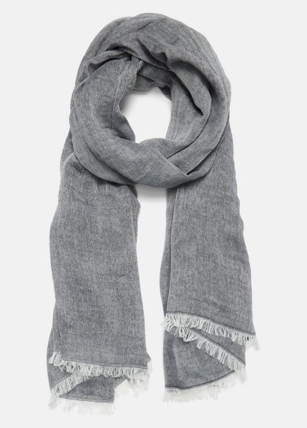 Womens Cotton Gauze Bi-color Scarf, Papyrus/coastal Blue Vince Product Image