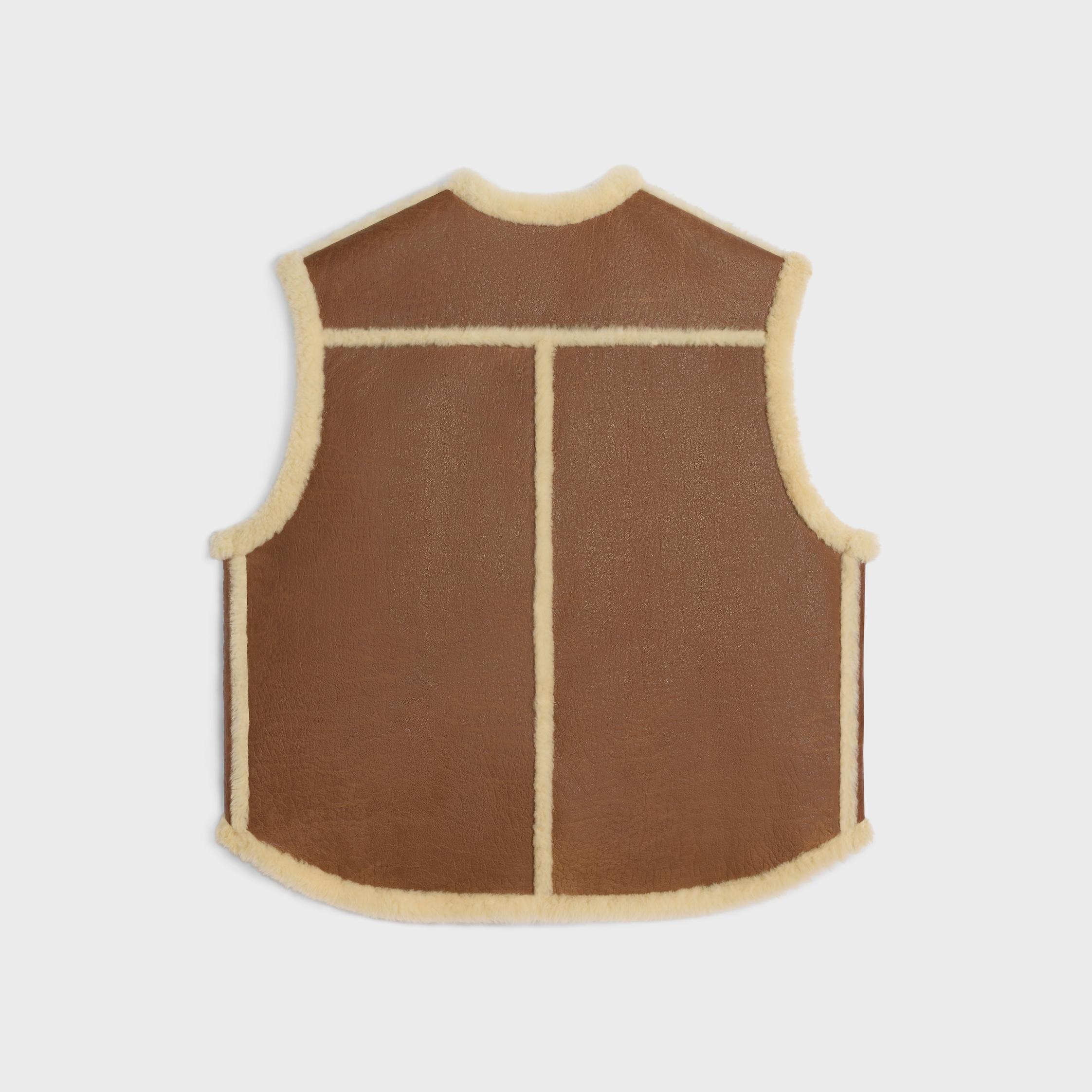 vintage-finish vest in shearling Product Image