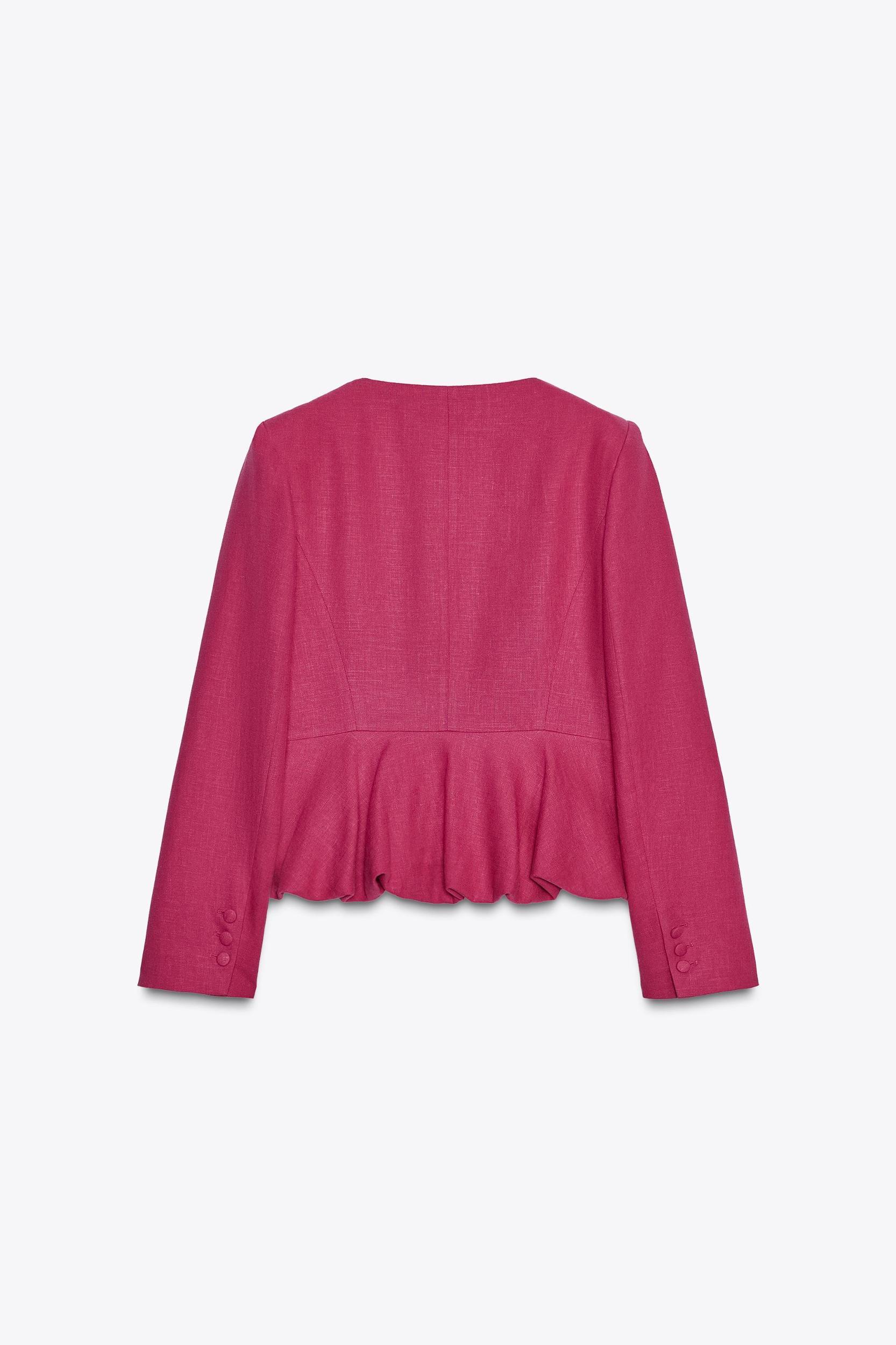 LINEN PEPLUM BLAZER Product Image