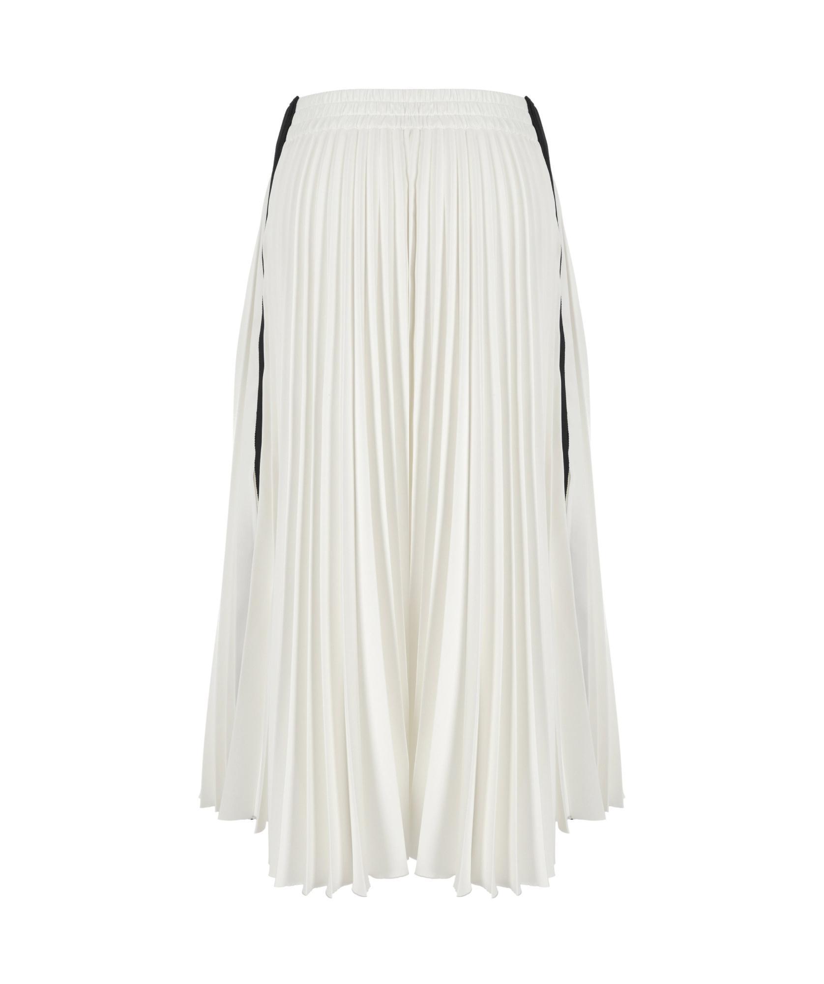 SACAI Pleated Elastic Drawstring Waist Skirt In Beige Product Image