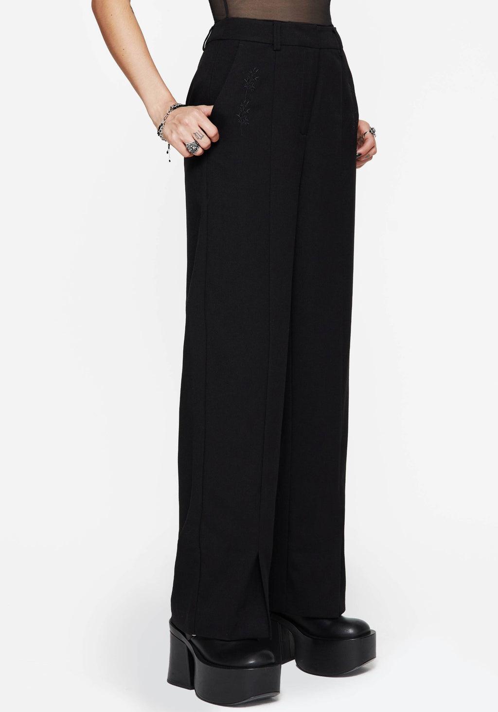Thora Embroidered Front Split Tailored Trouser Product Image