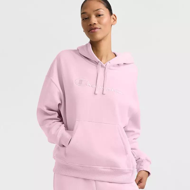 Womens Champion Powerblend Embroidered Logo Hoodie Product Image