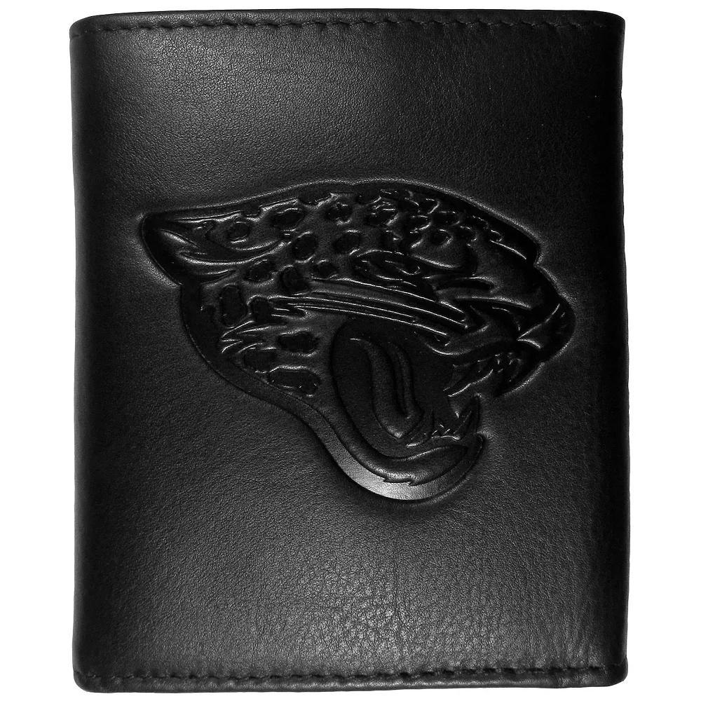 Men's Jacksonville Jaguars Embossed Leather Tri-Fold Wallet, Black Product Image
