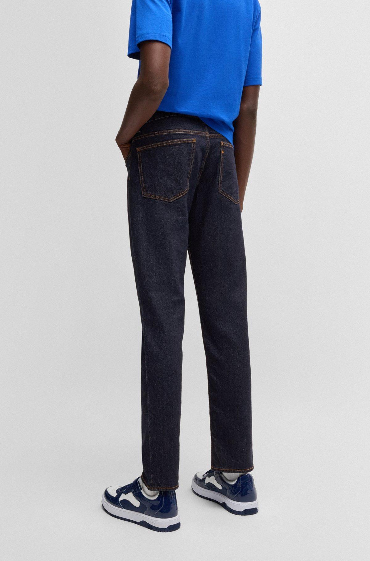 Slim-fit jeans in dark-blue stretch denim Product Image