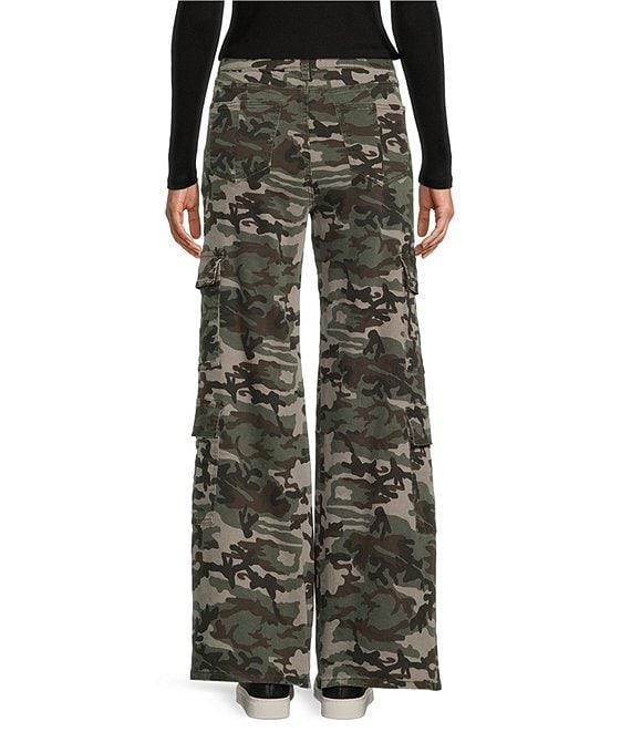 Prosperity Denim Camouflage Printed High Rise Straight Leg Jeans Product Image