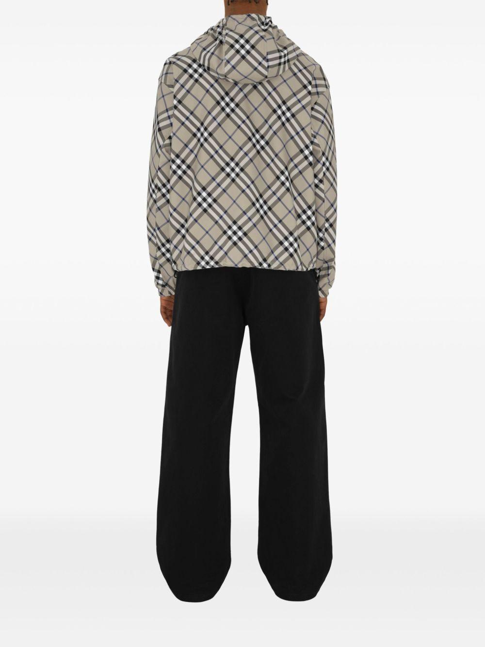 checked reversible hooded jacket Product Image