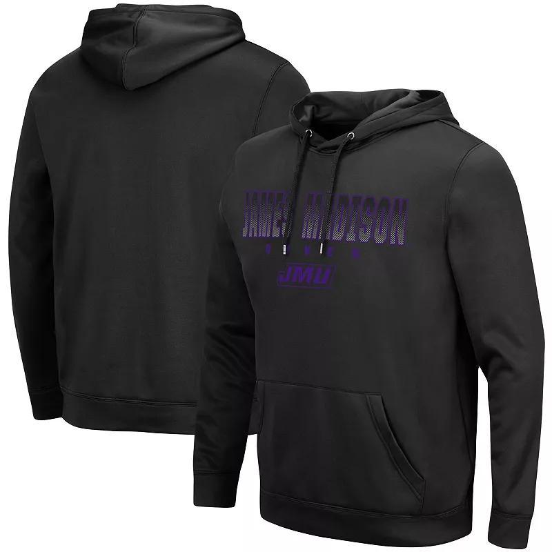 Men's Colosseum Black James Madison Dukes Blackout 3.0 Pullover Hoodie, Size: 2XL, Jmd Black Product Image