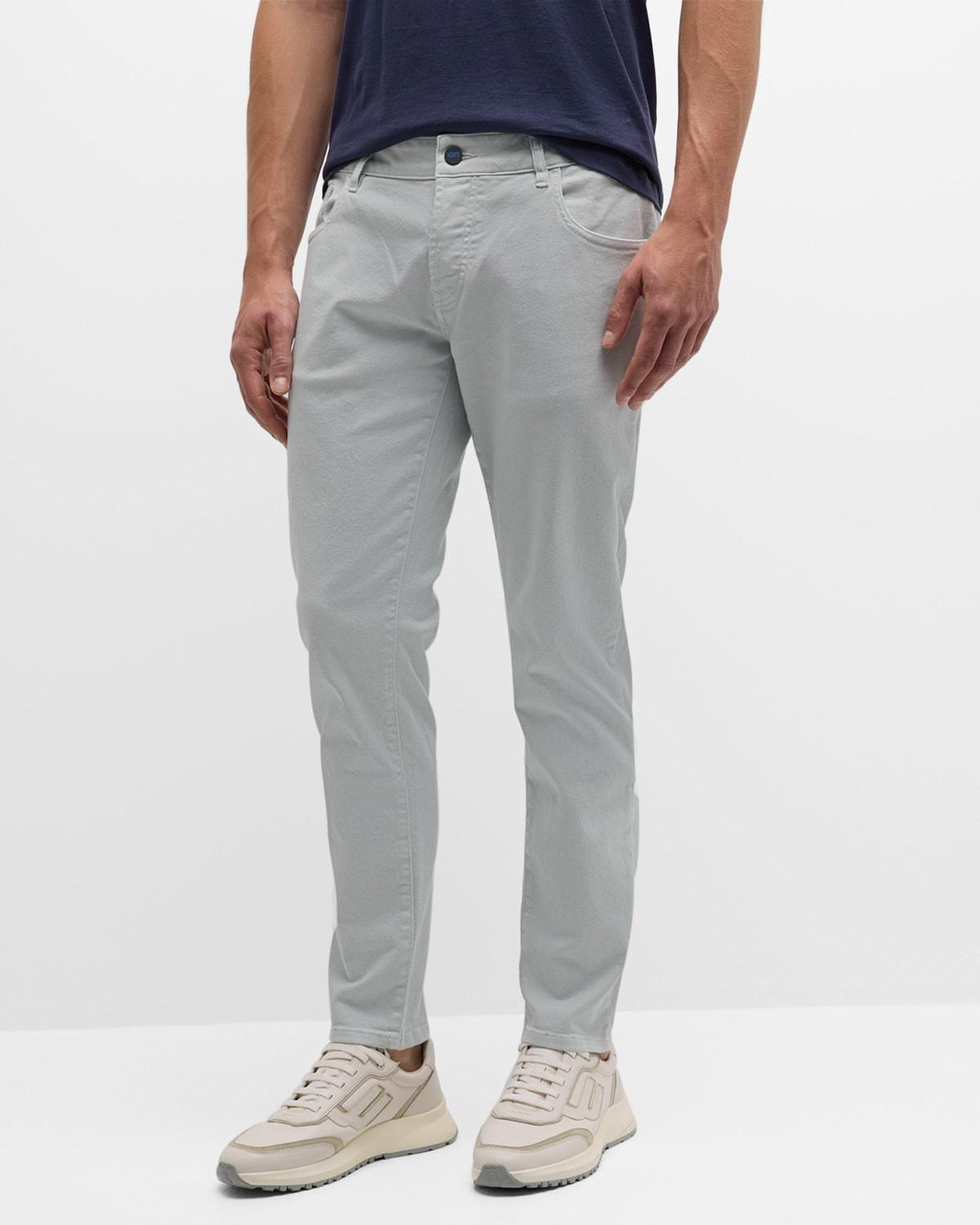 Men's Gray Denim Slim 5-Pocket Pants Product Image