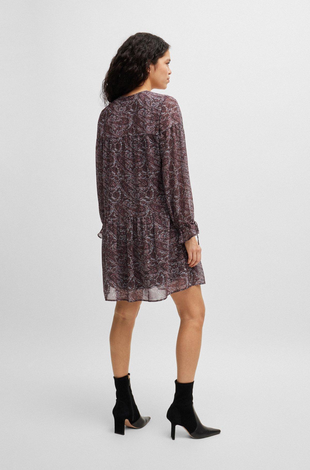 Paisley-print dress with tie details Product Image
