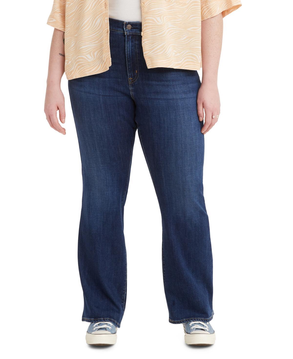 Levis Womens Plus Size 726 High-Rise Flare Jeans - Medium Indigo Worn In 24 Product Image
