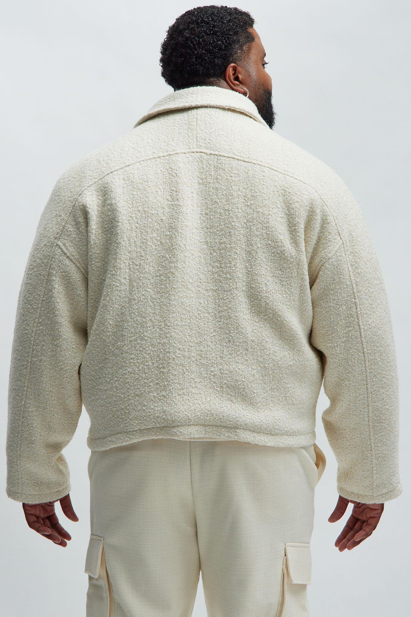 Delmont Textured Cropped Jacket - Cream Product Image