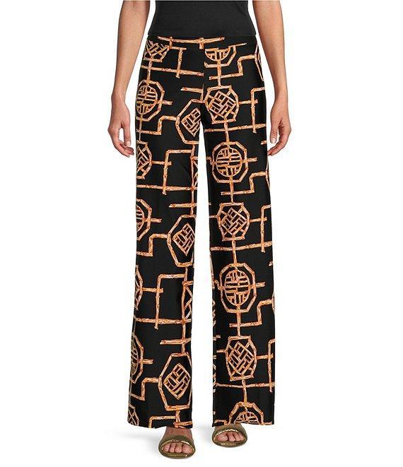 Jude Connally Trixie Jude Cloth Knit Bamboo Lattice Print Wide-Leg Pull-On Coordinating Pants Product Image