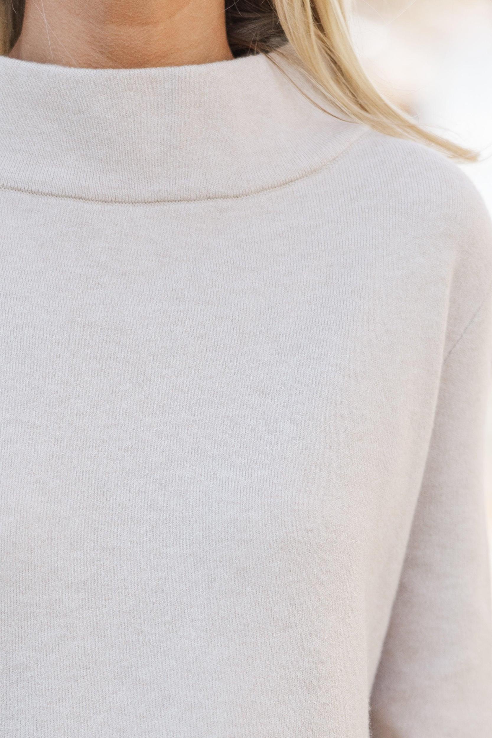 With Ease Oatmeal Mock Neck Sweater Tunic Female Product Image