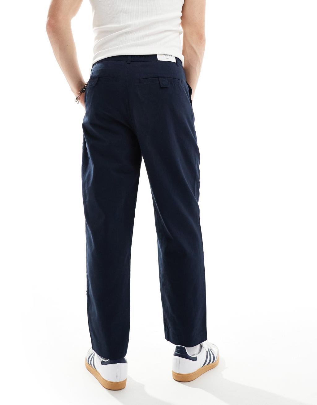 Farah hawtin twill relaxed tapered pants in navy  Product Image