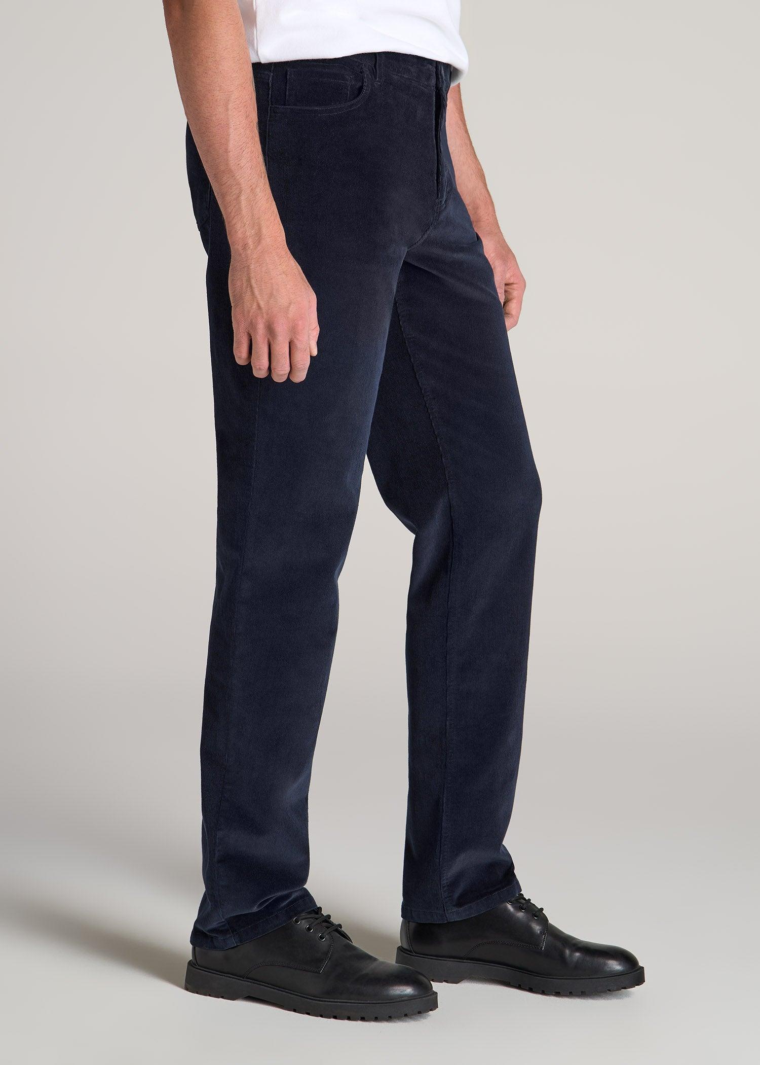 STRAIGHT-LEG Stretch Corduroy Pants for Tall Men in Evening Blue Product Image