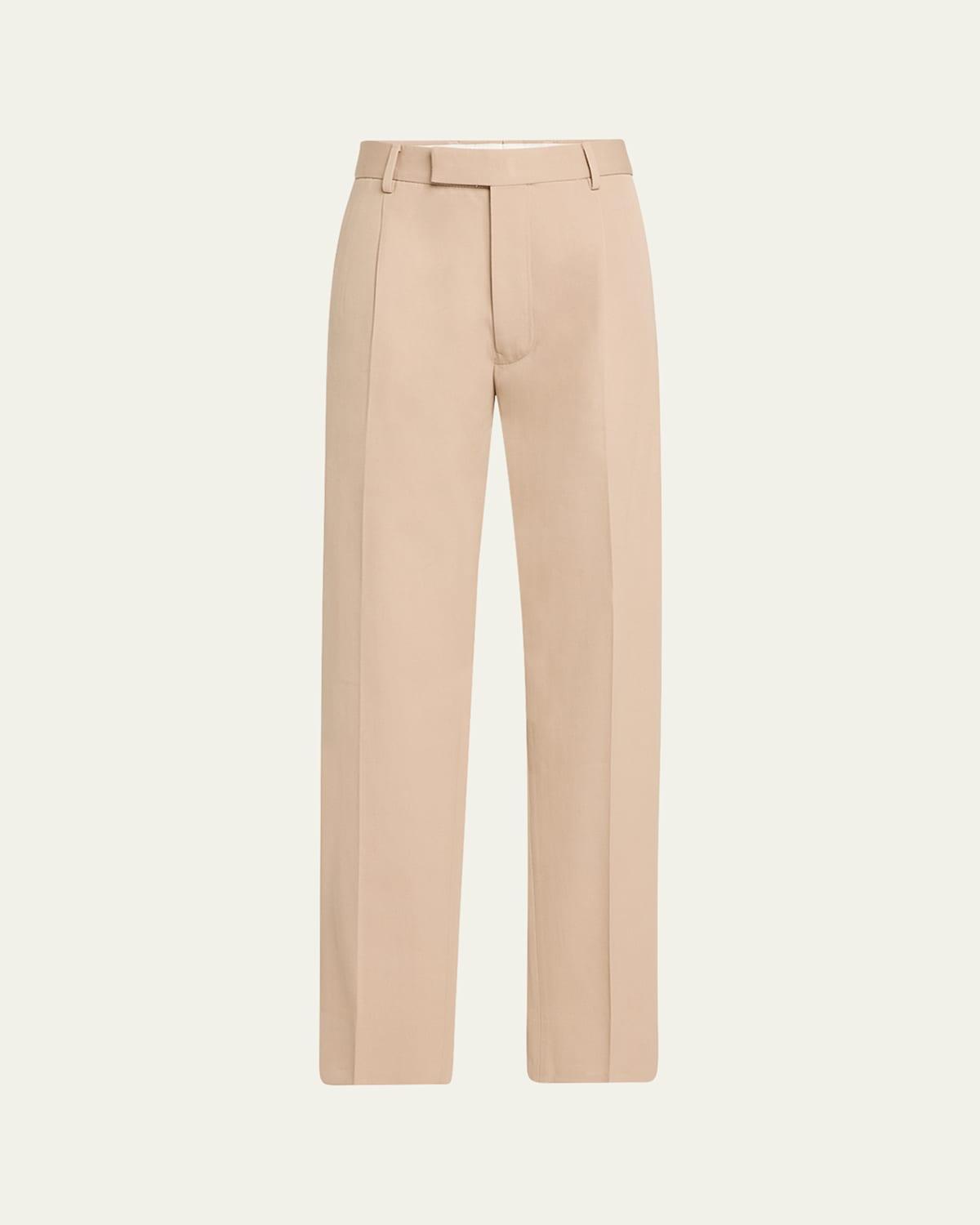 Mens Cotton and Wool Pleated Pants Product Image