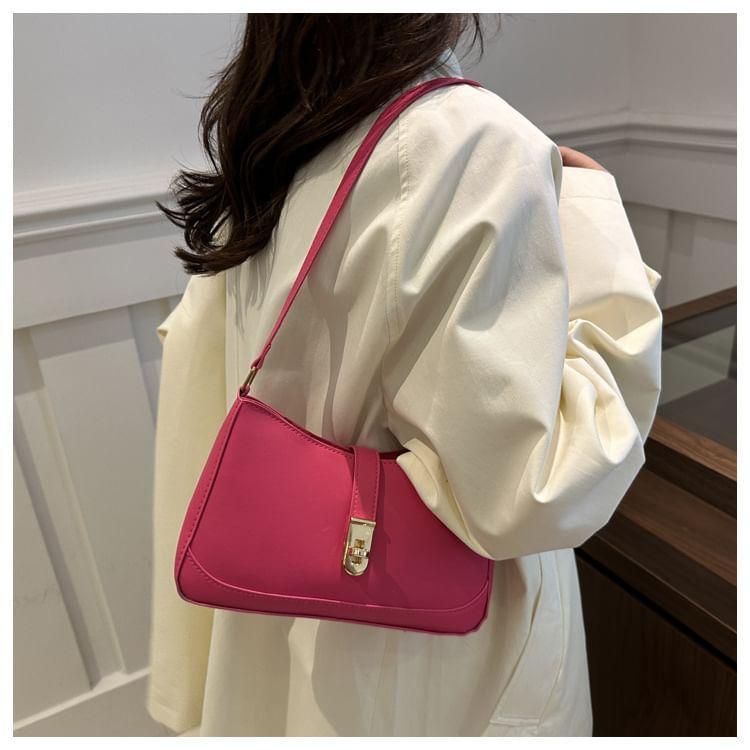 Plain Faux Leather Shoulder Bag Product Image