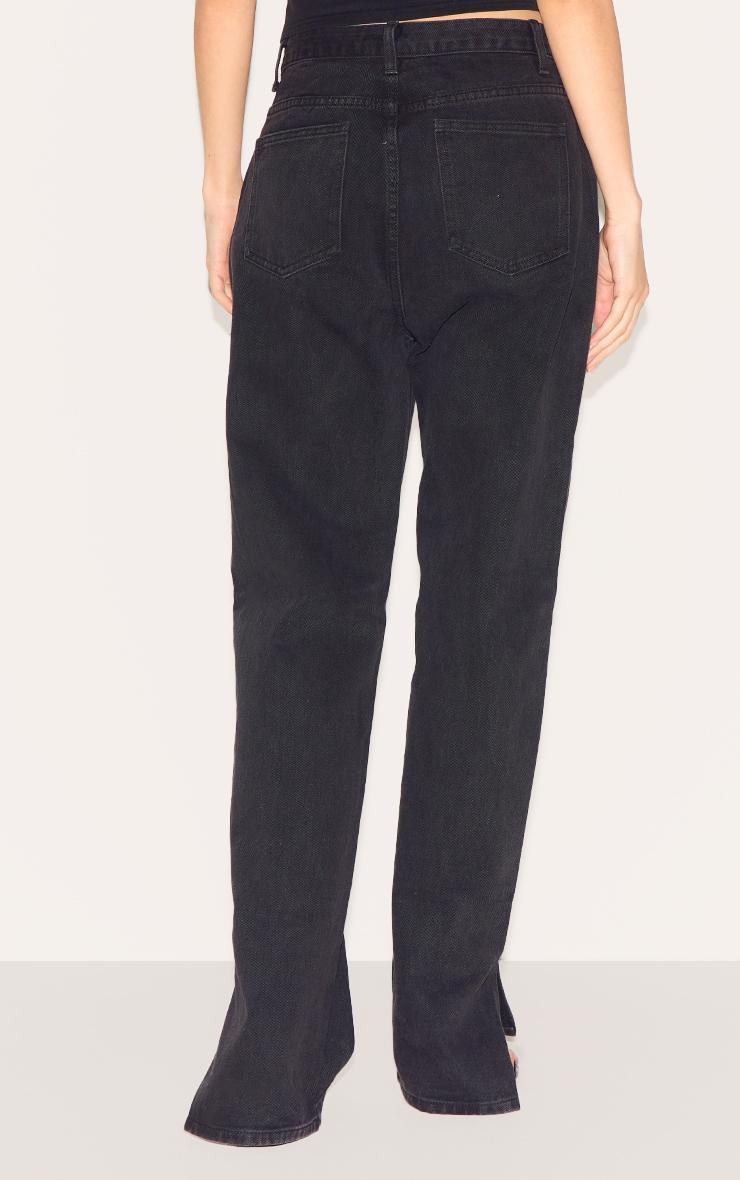 Washed Black L30 Denim Split Hem Jeans Product Image
