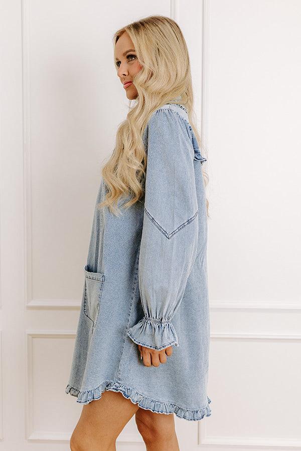Pastry Shop Cutie Denim Mini Dress Product Image