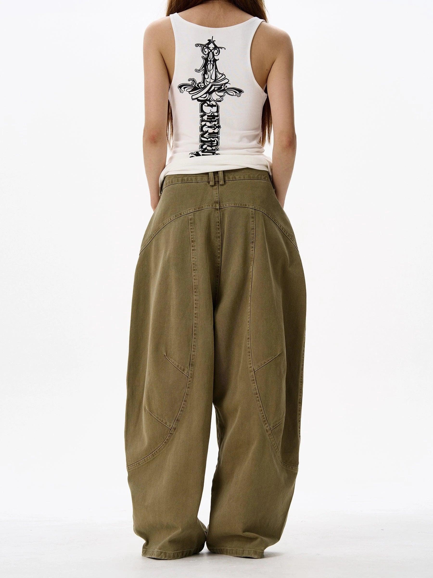 RT No. 18141 RECONSTRUCTED WIDE STRAIGHT PANTS Product Image