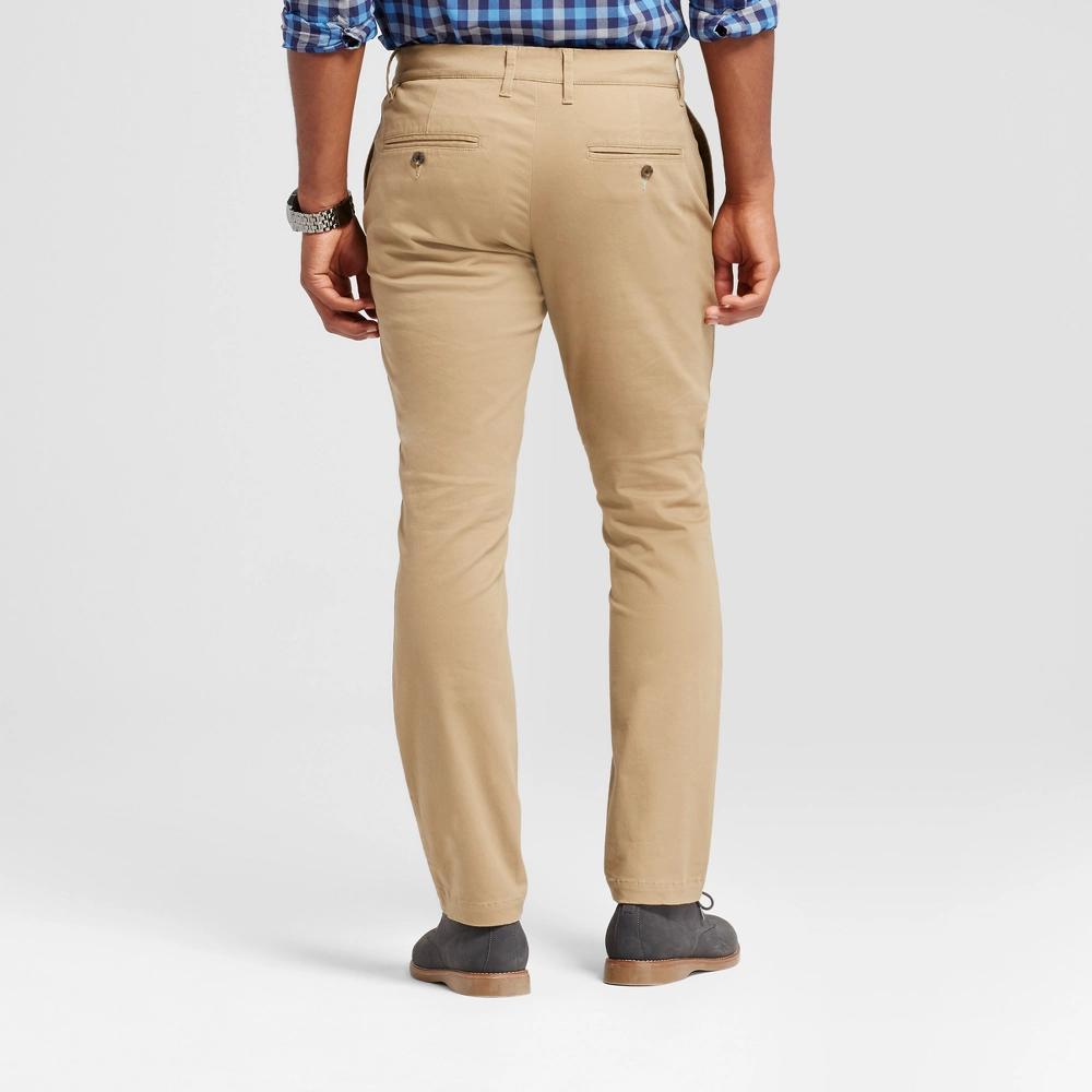 Men's Every Wear Fit Chino Pants - Goodfellow & Co™ Khaki 40x32: Heavyweight Twill, Mid Rise, Relaxed Leg Product Image