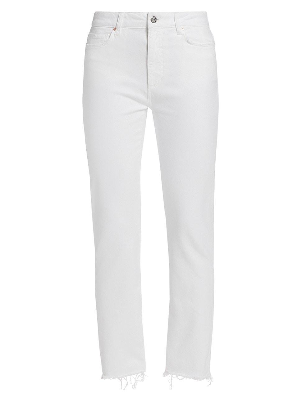 Paige Cindy High Rise Ankle Straight Jeans in White Noise Product Image