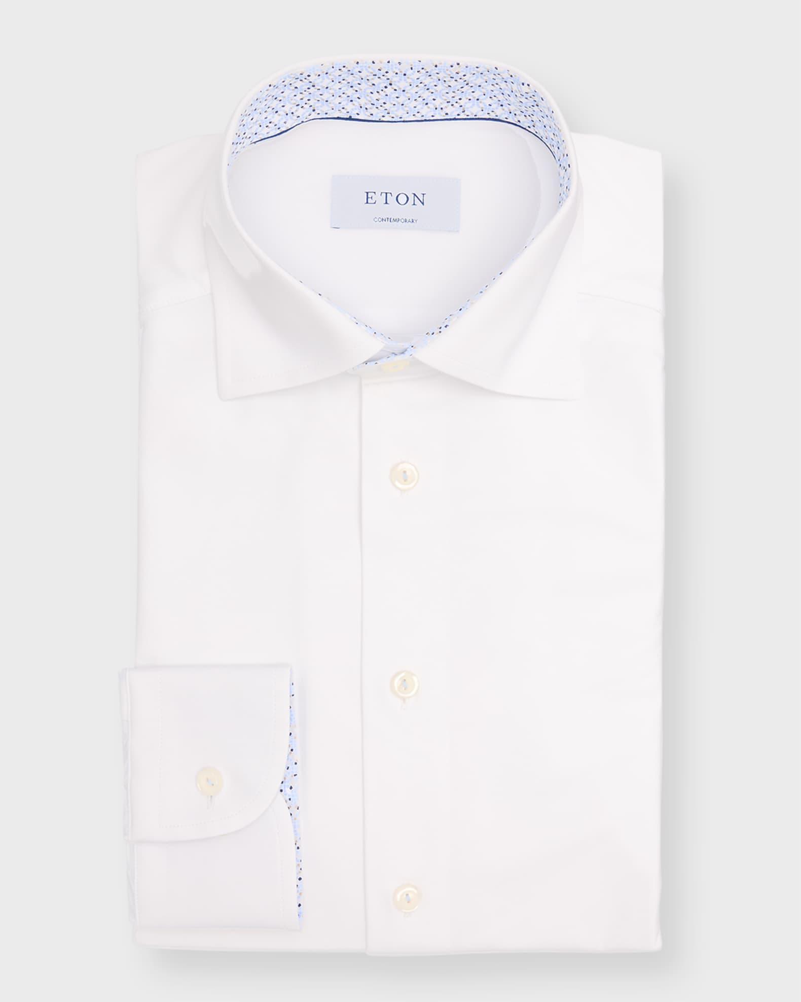 Men's Slim Fit Floral Detailed Four-Way Stretch Shirt Product Image