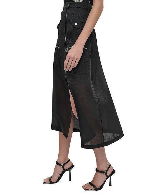 DKNY Organza Cargo A-Line Midi Skirt Product Image