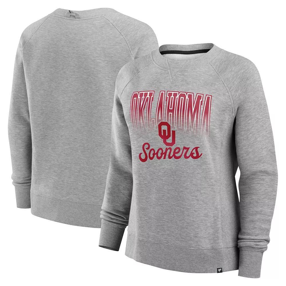 Women's Fanatics Heather Gray Oklahoma Sooners Training Camp Hit Hard Fleece Pullover Sweatshirt, Size: 2XL, Grey Product Image