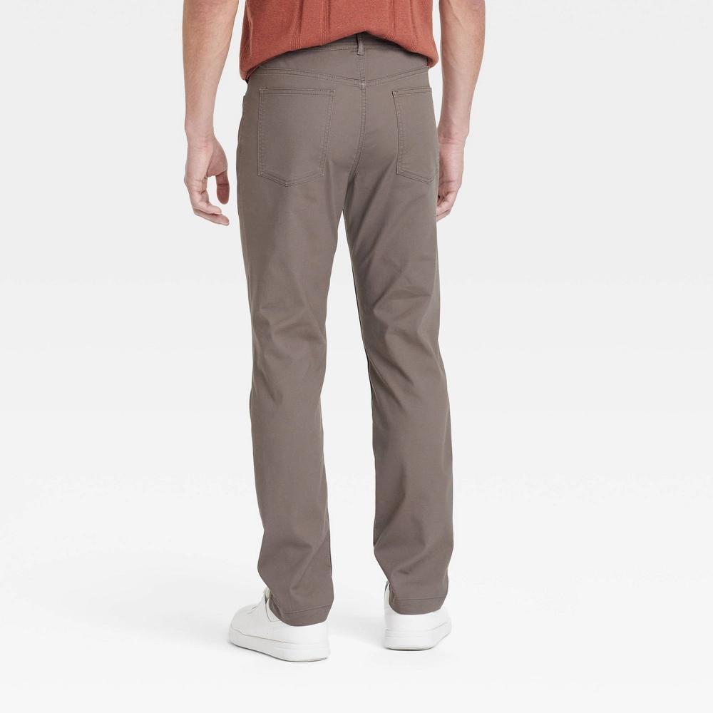 Men's Comfort Wear Slim Fit 5-Pocket Pants - Goodfellow & Co™ - Brown 34x32: Midweight, Stretch, Woven Product Image
