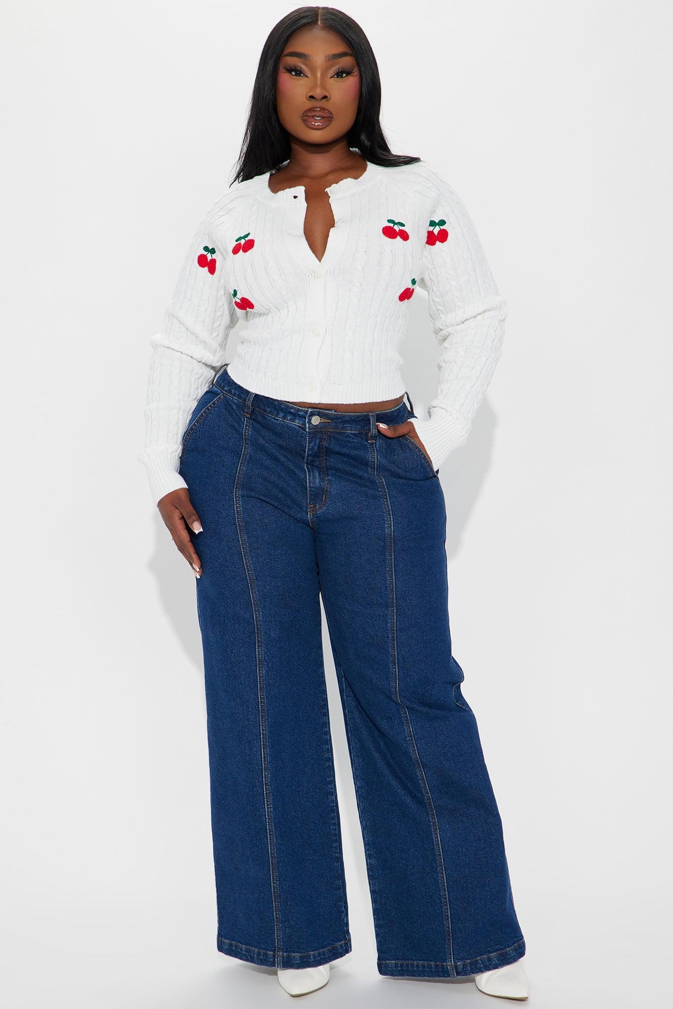 Cherry Season Cardigan - Ivory/combo Product Image
