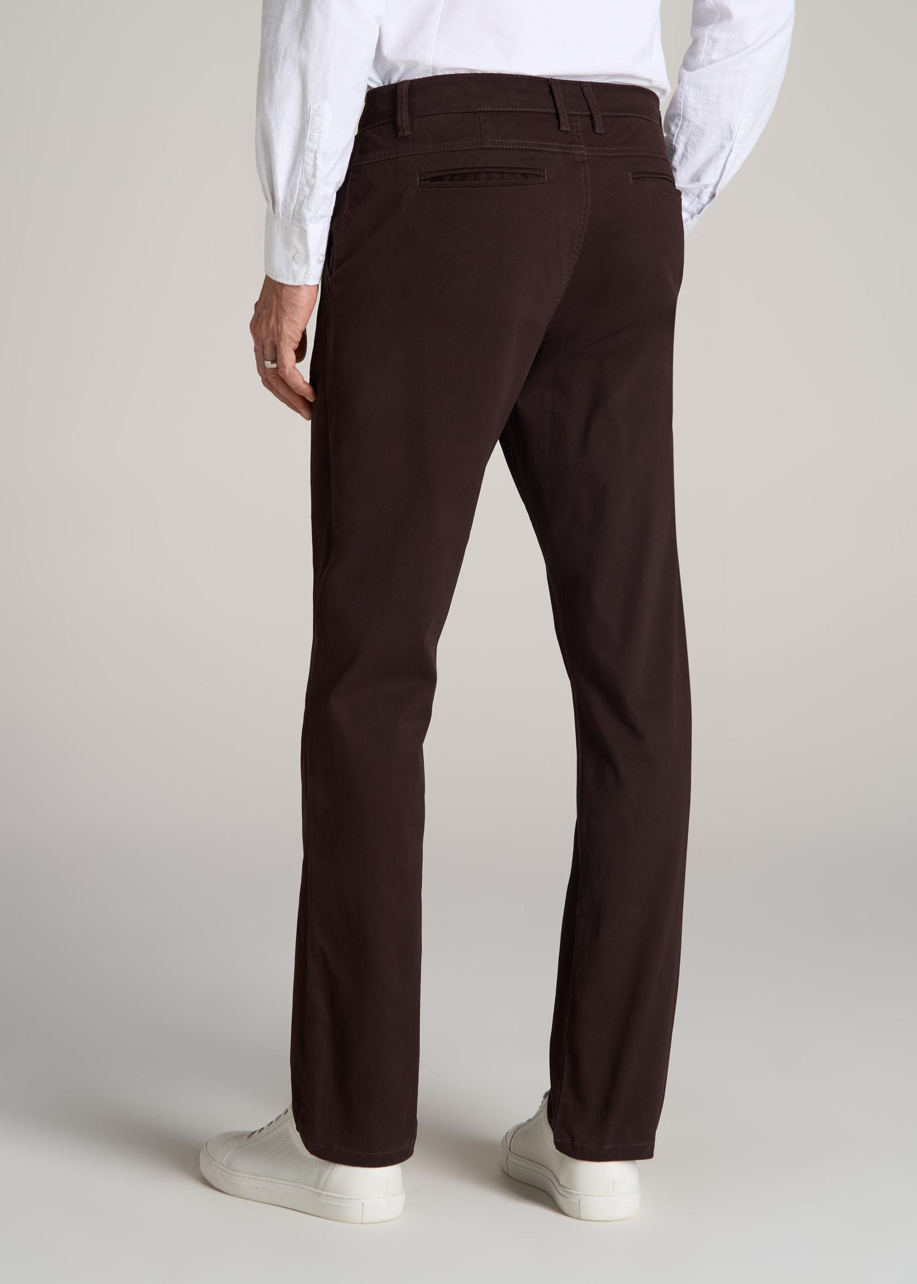 J1 STRAIGHT Leg Chinos for Tall Men in Chocolate Product Image
