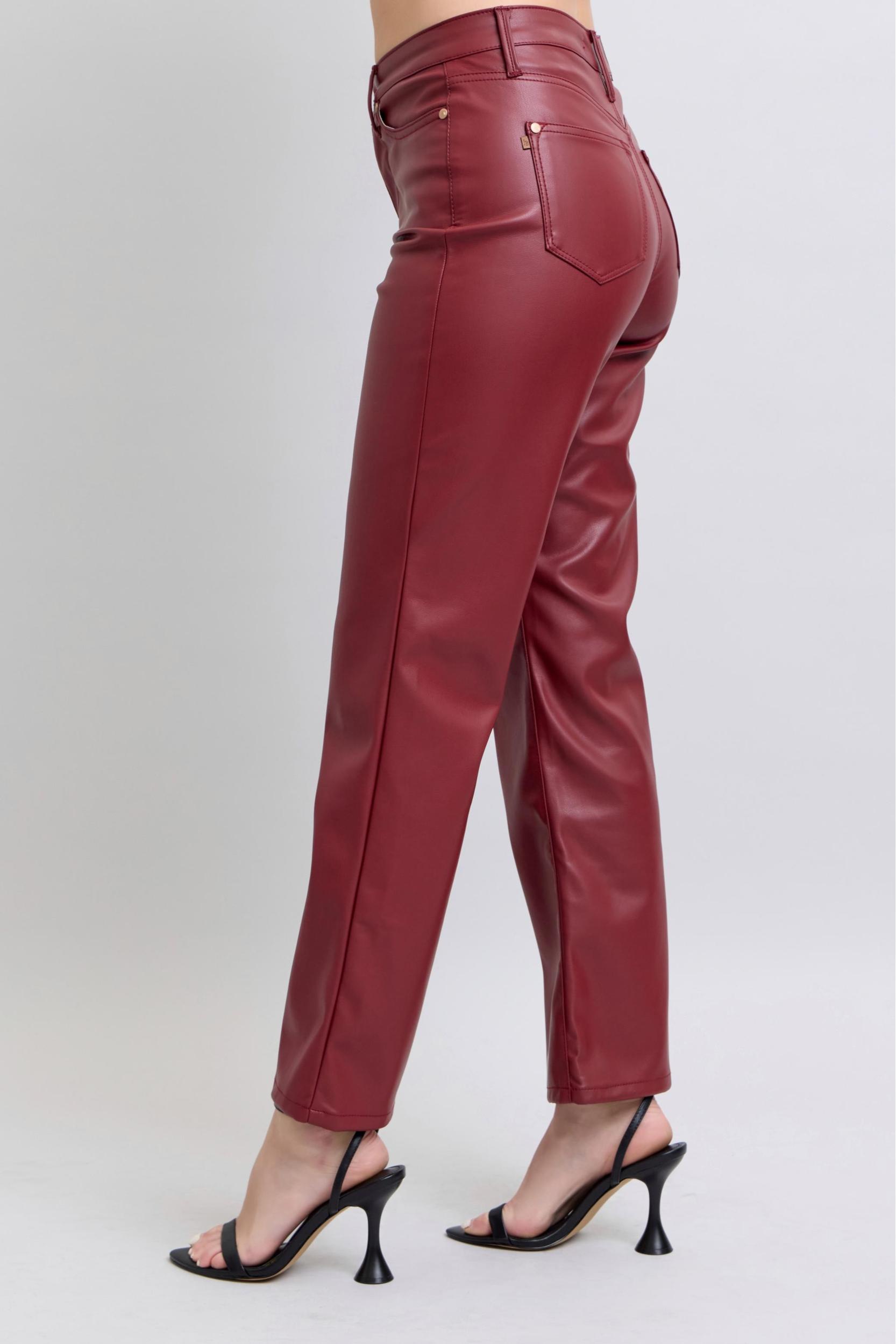 HW Tummy Control Faux Leather Straight Leg Product Image