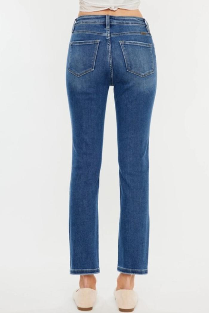 Midi High Rise Denim Contrast Skirt Product Image