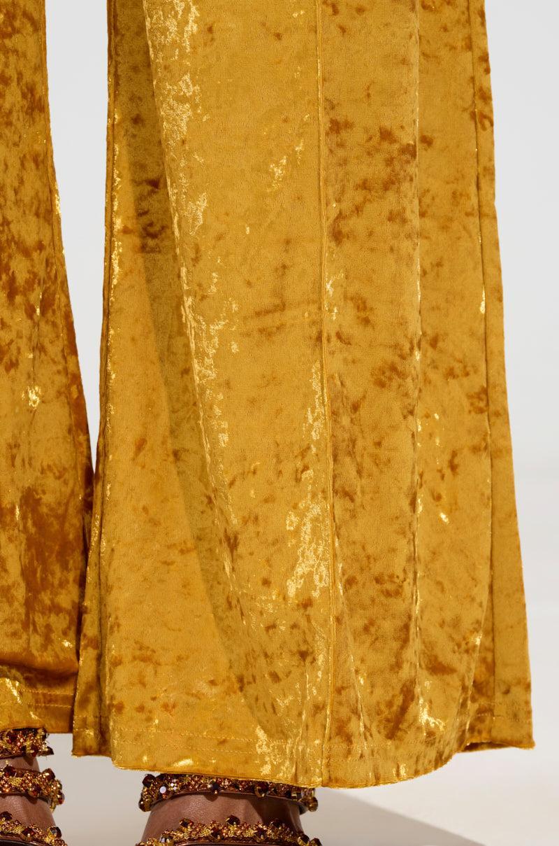 DRIPPING IN GOLD CRUSHED VELVET TROUSER Product Image
