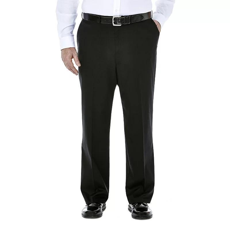 Big & Tall Haggar® Premium Stretch No-Iron Khaki Flat-Front Pants, Men's, Size: 44X30, Dark Blue Product Image