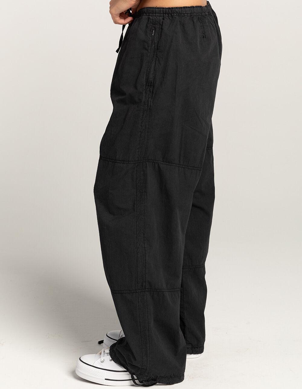 RSQ Womens Low Rise Seamed Cotton Vintage Washed Pants - BLACK Product Image