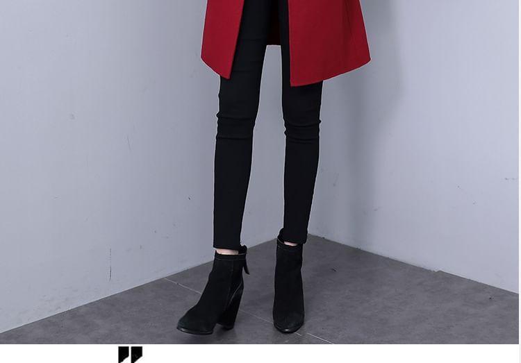 Collared Plain Button Coat Product Image