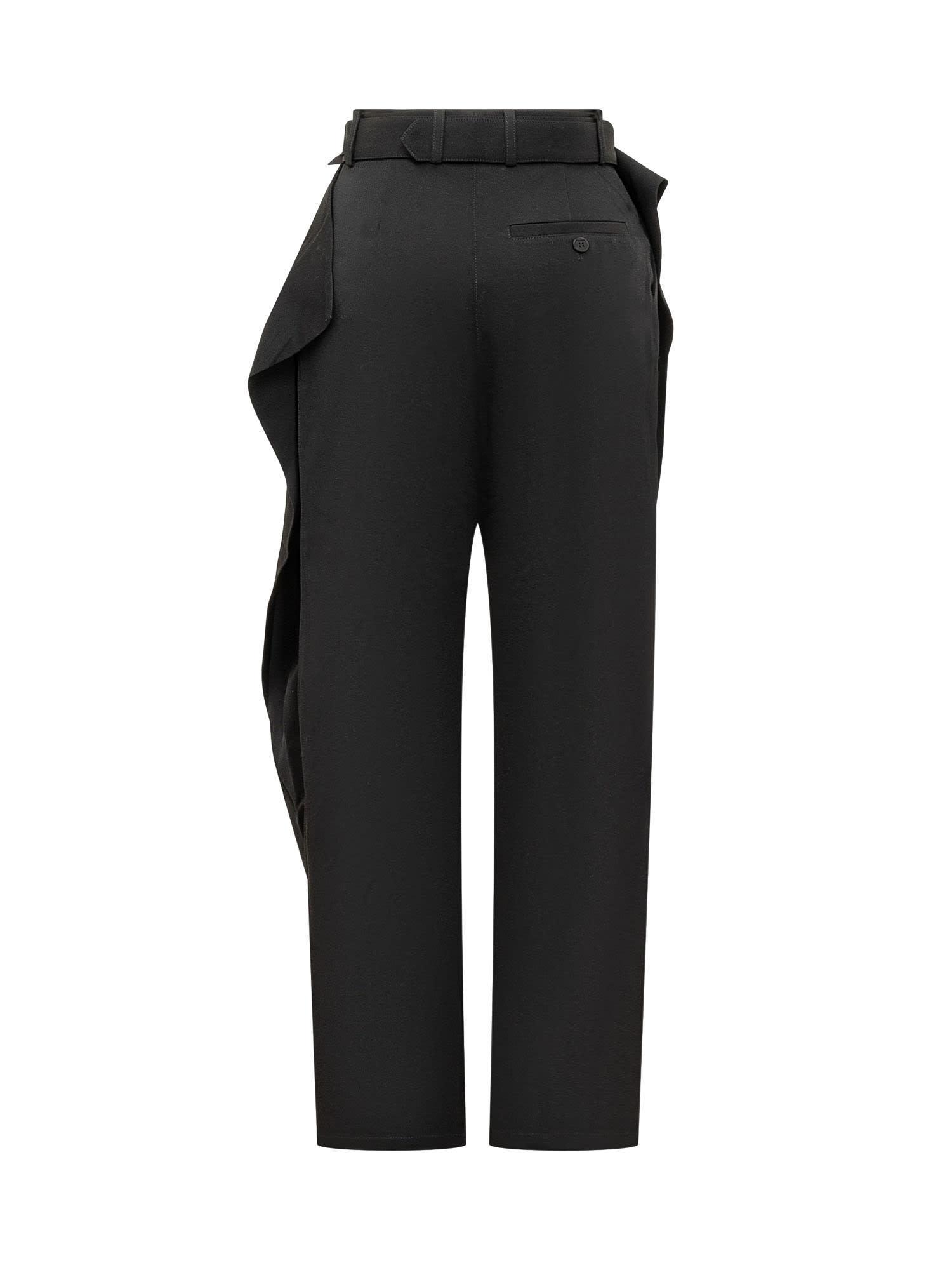 JW ANDERSON Padlock Strap Fold Over Trousers In Black Product Image