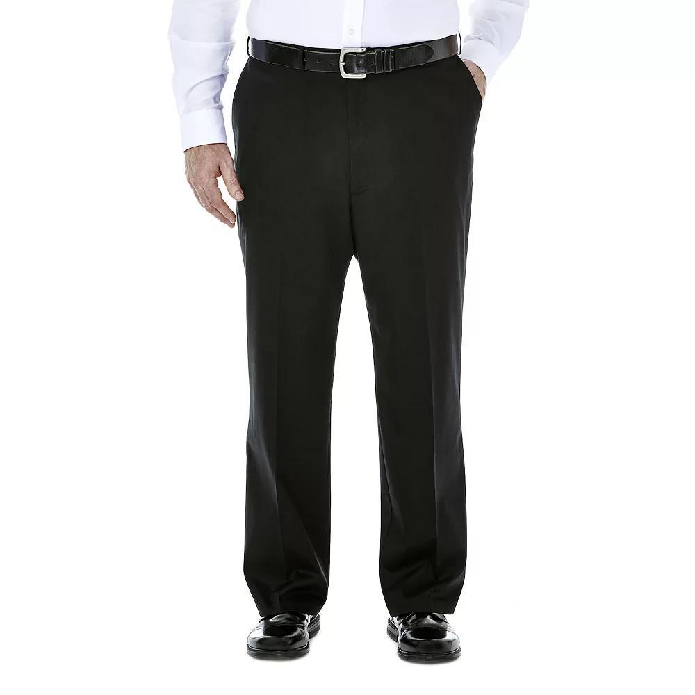 Big & Tall Haggar Premium Stretch No-Iron Khaki Flat-Front Pants, Mens British Green Product Image